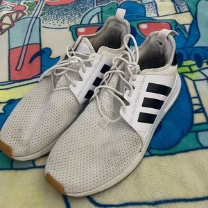 White and black Adidas tennis shoes